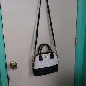 Betsy Johnson Black and White Crossbody Bag